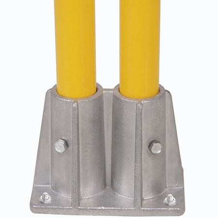 Global Industrial Steel Double Socket Base For Pedestrian Barrier 940375